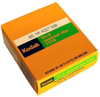 Kodak Kodak Tri-X Renversement Film 7278 Super 8 Cartridge 15 M 